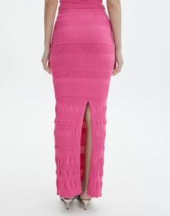 Contrast Rib Knit Maxi Skirt -Style Fashion Fit co michaela mixed stitch maxi skirt lets go party back sl96533knt