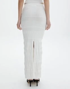 Contrast Rib Knit Maxi Skirt -Style Fashion Fit co michaela mixed stitch maxi skirt milk back sl96533knt