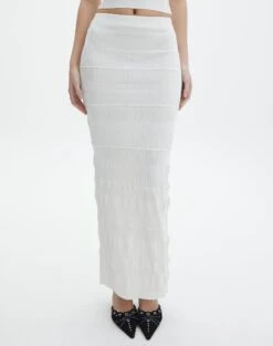 Contrast Rib Knit Maxi Skirt -Style Fashion Fit co michaela mixed stitch maxi skirt milk full sl96533knt