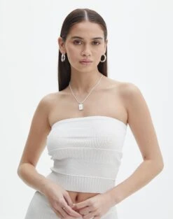 Contrast Rib Knit Maxi Skirt -Style Fashion Fit co michaela mixed stitch tube top milk front kv96489knt 1