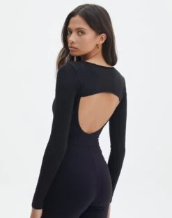 Ribbed Knit Long Sleeve Shrug -Style Fashion Fit co midas shrug black back kl54070cre