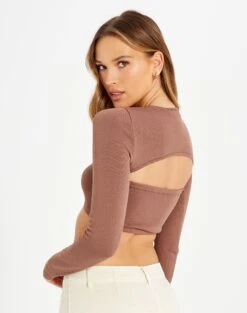 Ribbed Knit Long Sleeve Shrug -Style Fashion Fit co midas shrug shiitake back kl54070cre