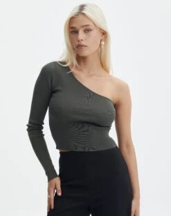 Seamless Cropped Long Sleeve 29 Seamless Cropped Long Sleeve -Style Fashion Fit co odus one shoulder knit thyme out front kl94384vn 1