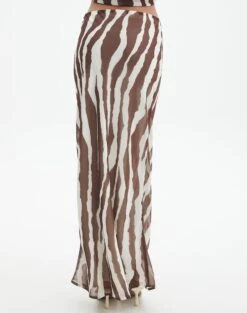 Print Maxi Slip Skirt -Style Fashion Fit co riley mr maxi skirt umber zebra back sl102757prt