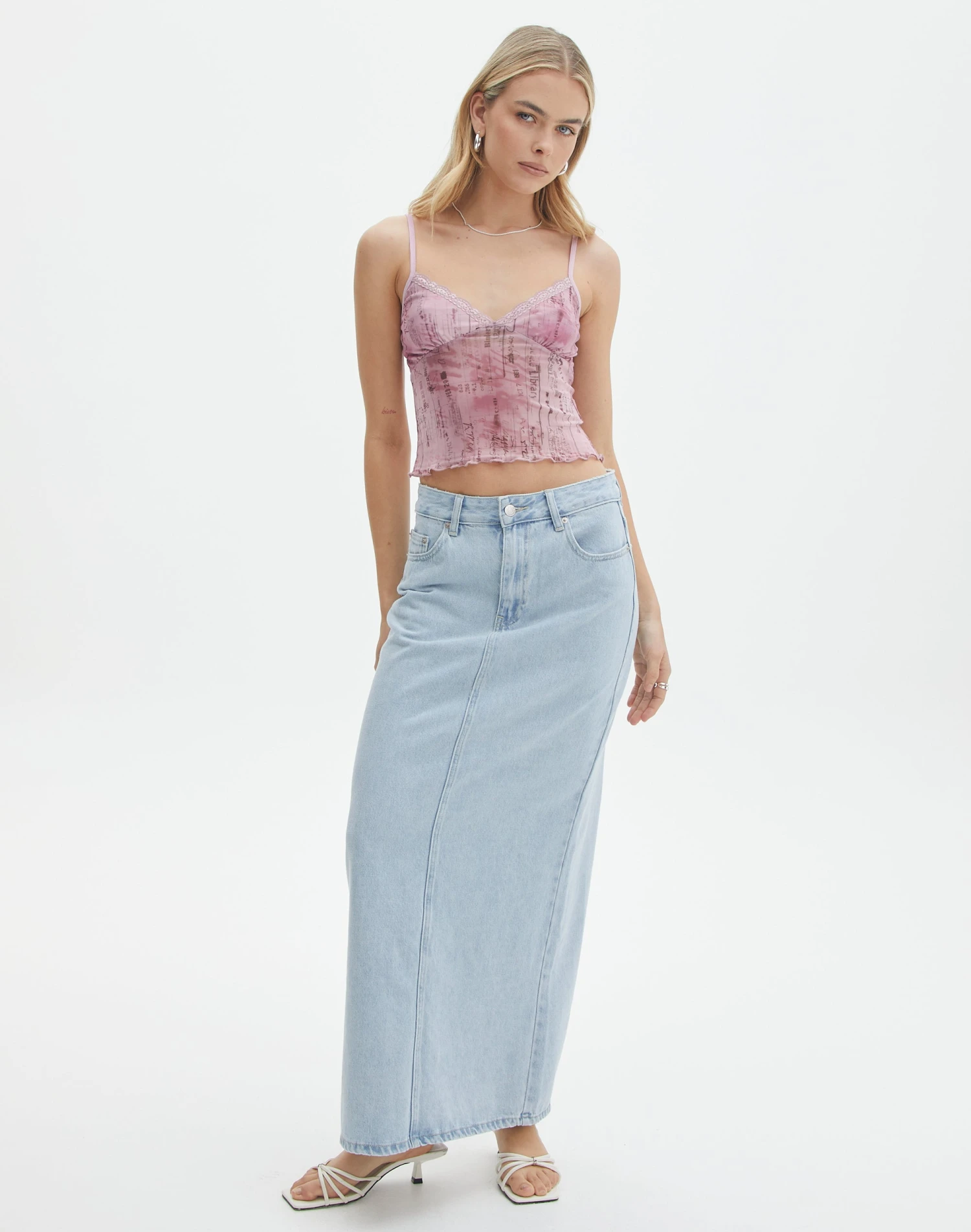 Print Mesh Lettuce Trim Cropped Cami 9 Print Mesh Lettuce Trim Cropped Cami - Image 7