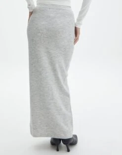 Fluffy Knit Maxi Skirt -Style Fashion Fit co skylar fluffy knit midi skirt grey marle back sl111823knt
