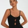 Cut Out Ribbed Knit Top -Style Fashion Fit co sonita cut out top black front kv89658vn