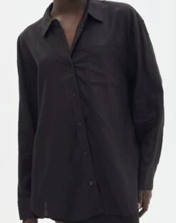Long Sleeve Linen Blend Shirt -Style Fashion Fit co t dallas linen shirt black imageback bl118882tlv