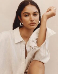 Short Sleeve Linen Blend Shirt -Style Fashion Fit co t dallas linen shirt head in the sandmilk front bl118882tcd