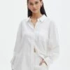Long Sleeve Linen Blend Shirt -Style Fashion Fit co t dallas linen shirt white front bl118882tlv