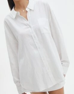 Long Sleeve Linen Blend Shirt -Style Fashion Fit co t dallas linen shirt white imageback bl118882tlv