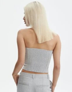 Strapless Stitch Detail Top -Style Fashion Fit co waverly boob tube top grey marle back bv78094gry