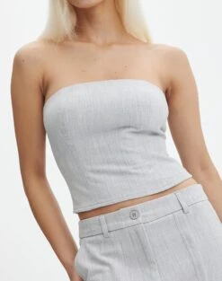 Strapless Stitch Detail Top -Style Fashion Fit co waverly boob tube top grey marle imageback bv78094gry