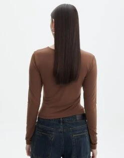 Keyhole Long Sleeve Wrap Top -Style Fashion Fit connor cross over long sleeve top deep umber back tl130857des