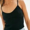 Ribbed Knit Tank -Style Fashion Fit corinne knit top black front kv80565knt