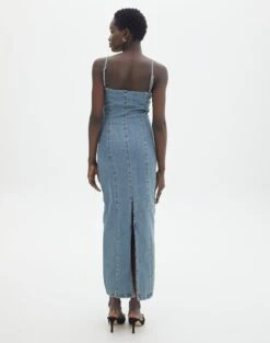 Denim Panelled Maxi Dress 10 Denim Panelled Maxi Dress -Style Fashion Fit darcy denim dress athens wash back dl104766dnm