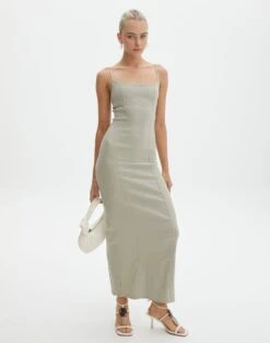 Knit Square Neck Maxi Dress -Style Fashion Fit darcy square neck dress sea mist front dl104766pln