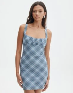 Oversized Vest Dress -Style Fashion Fit delica mini mesh bubble check front ds128708rchk 1