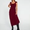 Tie Front Puff Sleeve Maxi Dress -Style Fashion Fit denver drapey sleeved maxi red chocolate front dl96450peb