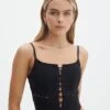 Lace Up Detailed Corset Top -Style Fashion Fit denver lace up corset black front bv109857pln