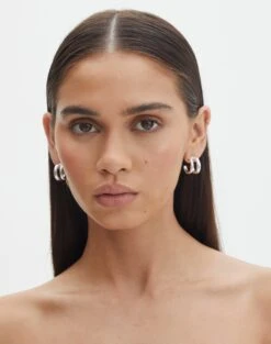 Lace Tie Front Split Top -Style Fashion Fit dilara double hoop earring silver front je146573ear