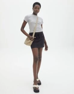 Faux Leather Low Rise Zip Mini Skirt -Style Fashion Fit emma cargo mini skirt black front ss123451cot 3