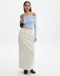 Ruched Off The Shoulder Top -Style Fashion Fit genie ruche off the shoulder top icecap full tl124186vis