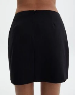 Triple Buckle Mini Skirt -Style Fashion Fit gia buckle mini skirt black back ss125981pln