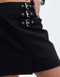 Triple Buckle Mini Skirt -Style Fashion Fit gia buckle mini skirt black imageback ss125981pln
