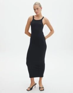 Cotton High Neck Maxi Dress -Style Fashion Fit harriet high neck black full dl120072cot