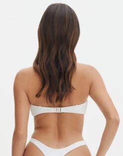 Bandeau Gold Detailed Swim Top -Style Fashion Fit harvey hardwear bandaue white back ga128328rpln