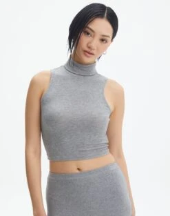 Luxe Lounge Modal Ribbed Long Sleeve Top -Style Fashion Fit henderson high neck crop top heather marle front tv83436mod