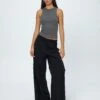 Tailored Cargo Pant -Style Fashion Fit hilda tailored cargo black front pw55574pln 1
