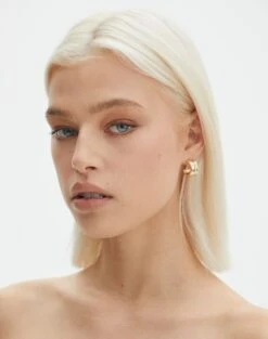 Ruched Mesh Off The Shoulder Top -Style Fashion Fit homer plated half hoop gold front je144634ear 3