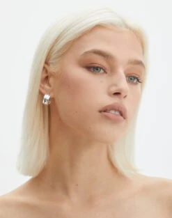 Linen Blend Tiered Maxi Skirt -Style Fashion Fit homer plated half hoop silver front je144634ear 5