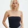 Supersoft Strapless Bodysuit -Style Fashion Fit honey strapless bodysuit black front tb145525pch