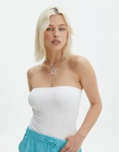 Supersoft Strapless Bodysuit -Style Fashion Fit honey strapless bodysuit white front tb145525pch