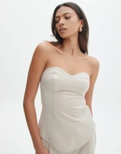 Tailored Strapless Corset Top -Style Fashion Fit iver tailored corset oh natural front bv127594pln