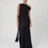 Satin Maxi Skirt -Style Fashion Fit ivy panelled satin maxi skirt black front sl116240vis 1