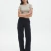 Mid Rise Cotton Cargo Pant -Style Fashion Fit izzu cargo pant black front pw91778cot