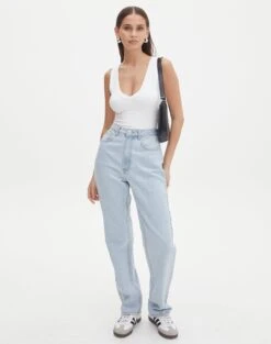 Supersoft Thin Strap Bodysuit -Style Fashion Fit jewel jean iced vovo front jd119687rdnm 1