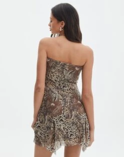 Printed Mesh Mini Boobtube Dress -Style Fashion Fit kamil boobtube mesh mini paisley leo back ds74751rprt