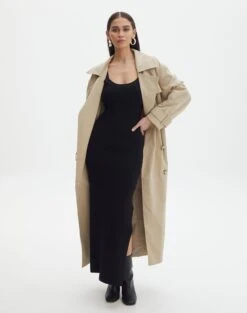 Round Neckline Knit Maxi Dress -Style Fashion Fit kelly round neck black detail kd119942knt