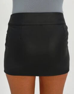 Faux Leather Low Rise Zip Mini Skirt -Style Fashion Fit kiana low rise pu moto skirt black back ss55085aus