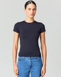 Mid Rise Split Flare Ponte Pant -Style Fashion Fit kimmy t shirt black front ts55072pln 6