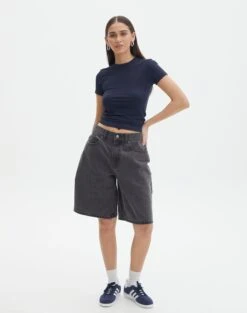 Supersoft Long Line Tee -Style Fashion Fit kimmy t shirt navy blazer full ts55072pln