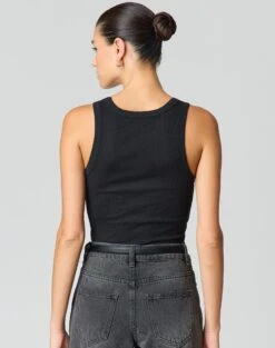 Ribbed Thick Strap Tank -Style Fashion Fit kleo thick bind tank black back tv120861orib