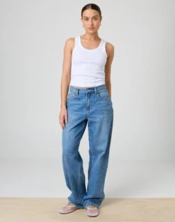 Ribbed Thick Strap Tank -Style Fashion Fit kleo thick bind tank white full tv120861orib