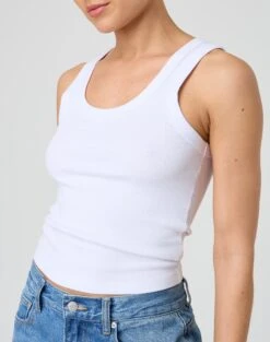 Ribbed Thick Strap Tank -Style Fashion Fit kleo thick bind tank white imageback tv120861orib