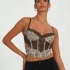 Cut Out Animal Lace Trim Corset -Style Fashion Fit kurbie corset jungle leo front ut91413jnl 1